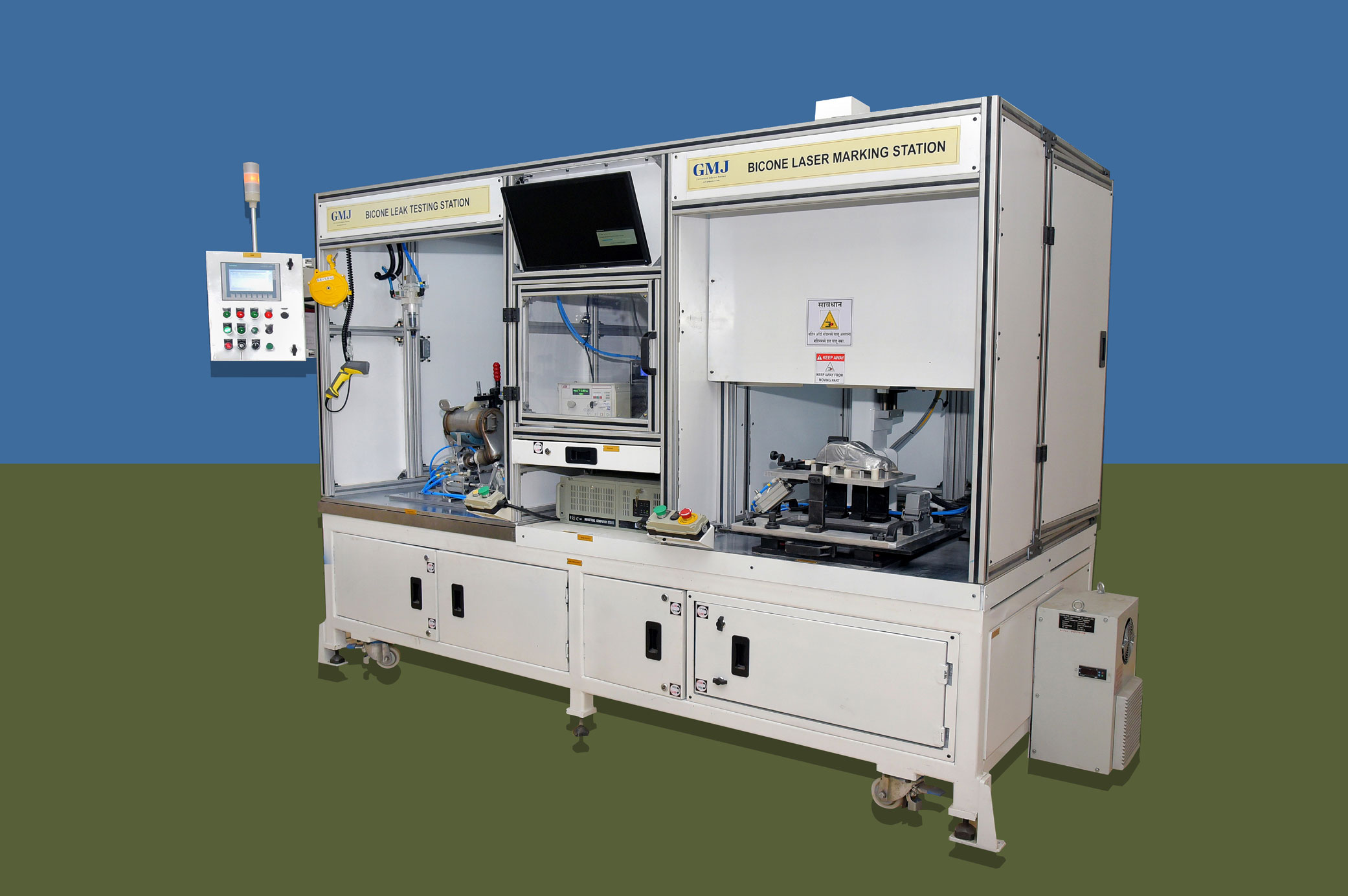 Bicone Laser Marking & Leak Test Machine